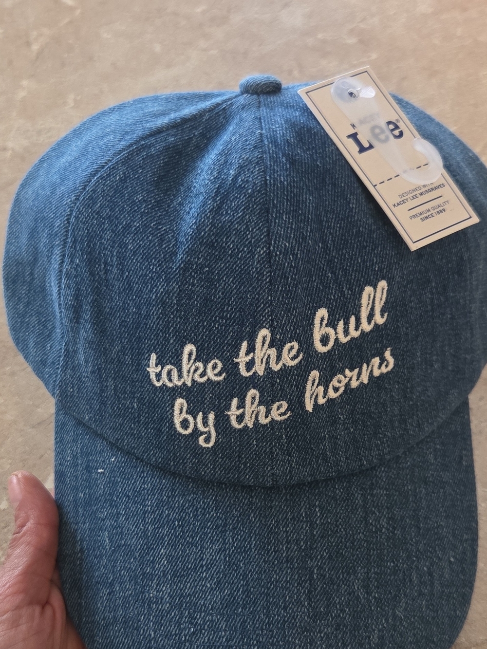 Lee Denim-Style Blue Baseball Cap with White Script